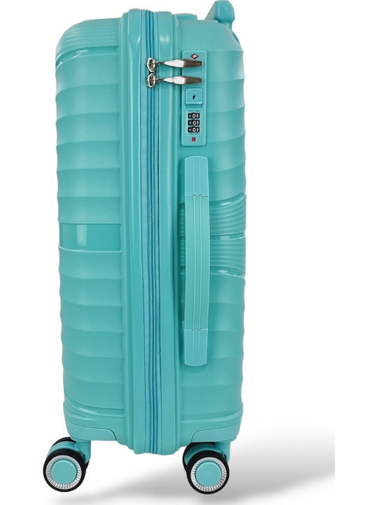 Playbags Cabin Travel Suitcase Hard Aqua with 4 Wheels Height 55cm pp8004-20