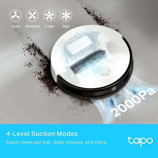 TP-LINK Tapo RV10 Plus Aspirator Robot pentru Aspirare & Spălare cu Wi-Fi Albă