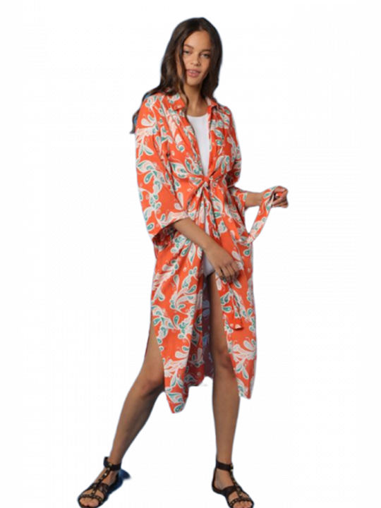 Achilleas Accessories Women's Maxi Caftan Beachwear Orange