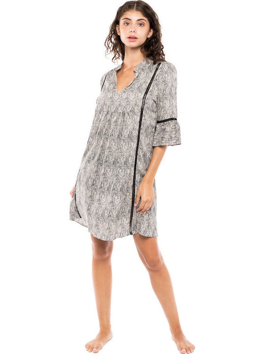 Pink Label Damen Mini Kleid Strand Schwarz