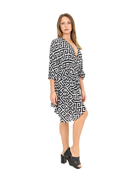 Aquablue Damen Kimono Strand Schwarz