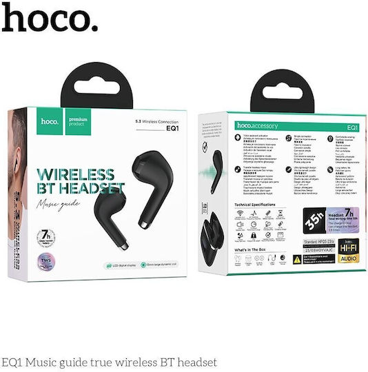 Hoco EQ1 In-ear / Earbud Bluetooth Handsfree Earphones with Charging Case Black