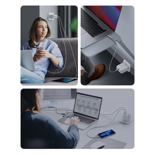 Ugreen Charger Without Cable GaN with USB-A Port and 3 USB-C Ports 100W Whites (Tech Fast )