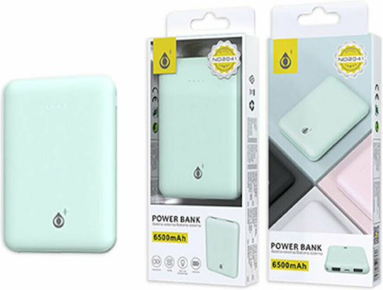Moveteck Iris Power Bank 6500mAh cu 2 Porturi USB-A Verde