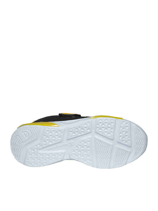 Wave Αθλητικά Παιδικά Παπούτσια Running με Σκρατς Μαύρα