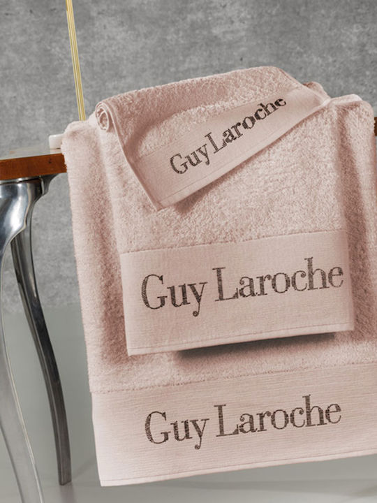 Guy Laroche Σετ Πετσέτες Μπάνιου 3τμχ Futura Old Pink Βάρους 500gr/m²