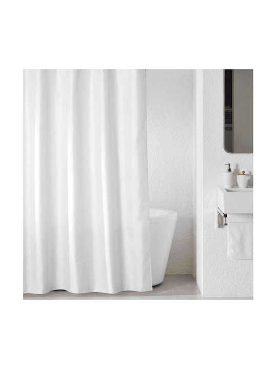 Dimitracas Fabric Shower Curtain 180x200cm White