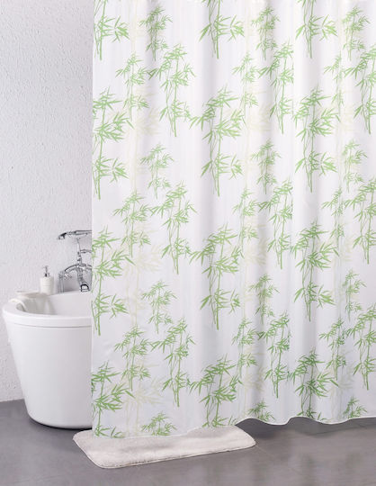 Dimitracas Kimono Κουρτίνα Μπάνιου Υφασμάτινη 180x200cm Πράσινη