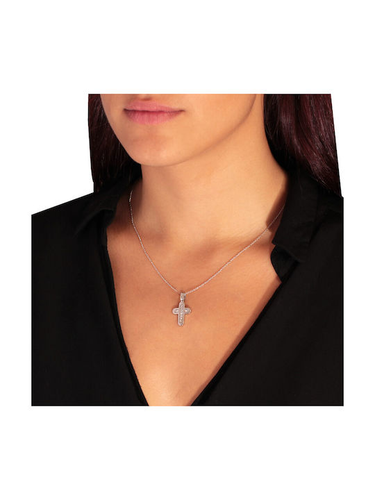 Abadianakis Women's White Gold Cross 18K