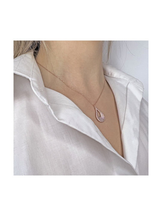 Arapinis Necklace from Rose Gold 14K with Zircon