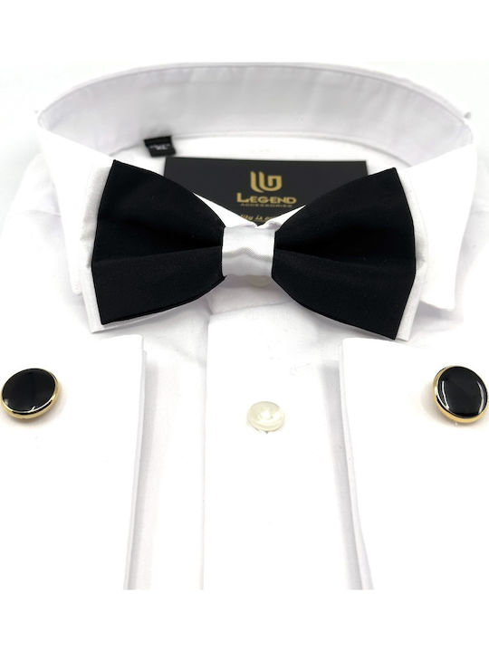 Legend Accessories Set Papion din material textil cu batista Alb