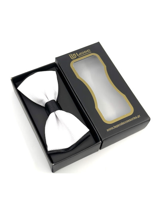 Legend Accessories Set Papion din material textil cu batista Alb