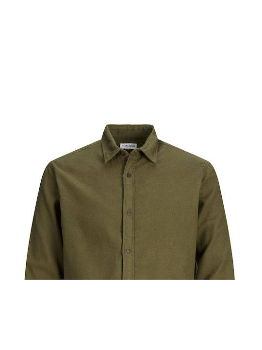 Jack & Jones Men's Shirt Long Sleeve Flannel Green