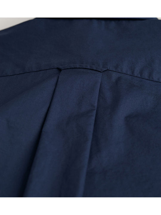 Long-sleeved Cotton Shirt 410 Marine