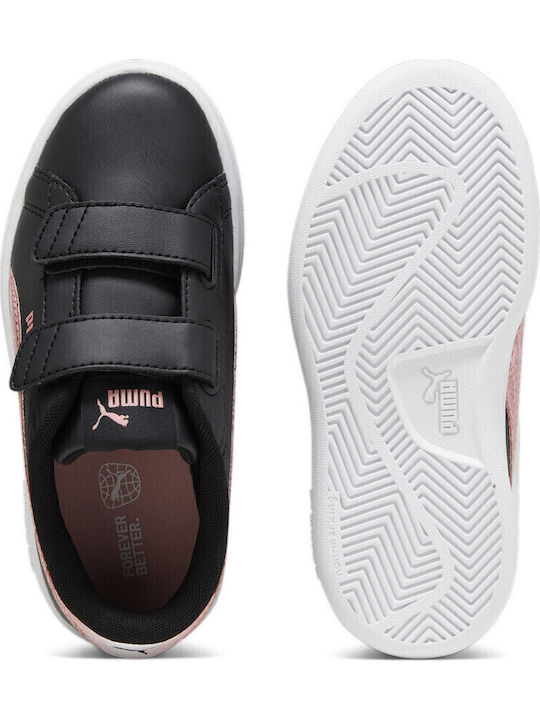 Smash 3.0 Kids Sports Tennis Shoes With Hoop & Loop Closure Black