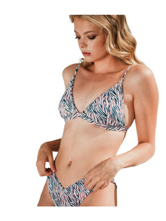 Solano Swimwear Set Bikini Τριγωνάκι Animal Print Λευκό