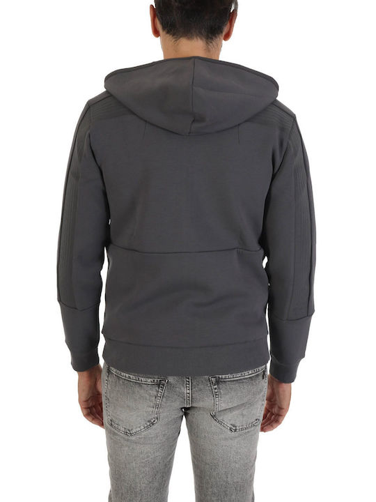 Hugo Boss Men's Sweatshirt Jacket with Hood and Pockets Gray