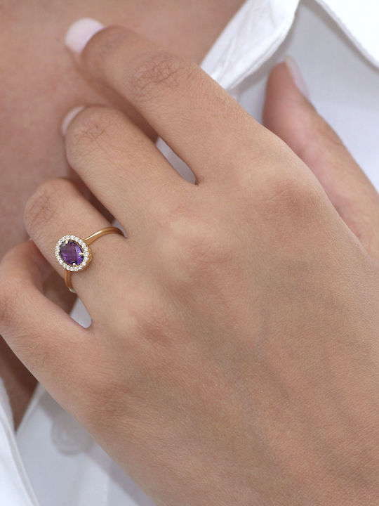 Damen Ring mit Zirkonia aus Gold 18K