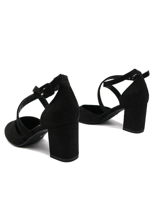 Tamaris Black Heels with Strap