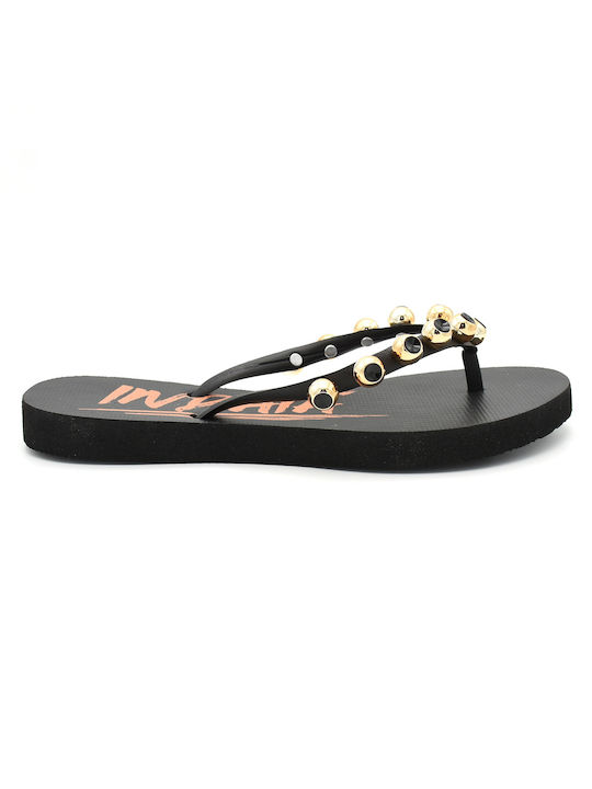 Flip flops with beads Indaia 4123-1501-008 BLACK