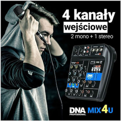 DNA Mix 4U Analoge Konsole 4 Kanäle & Bluetooth
