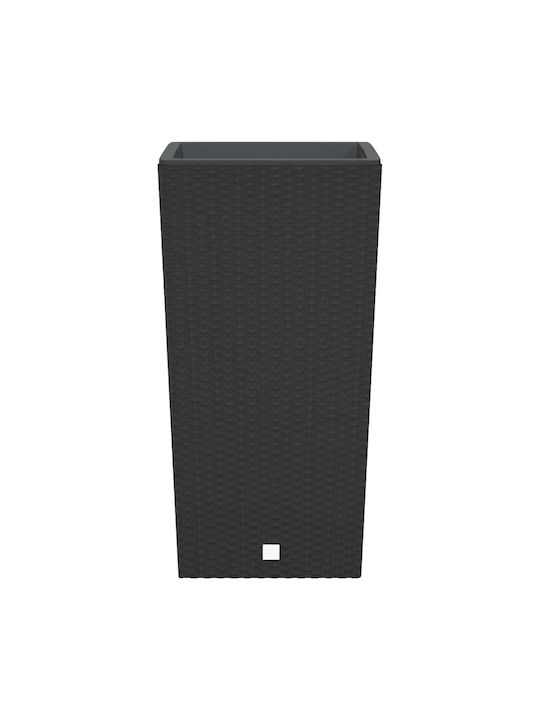 vidaXL Γλάστρα Πλαστική Γκρι 32.5x32.5x61εκ.