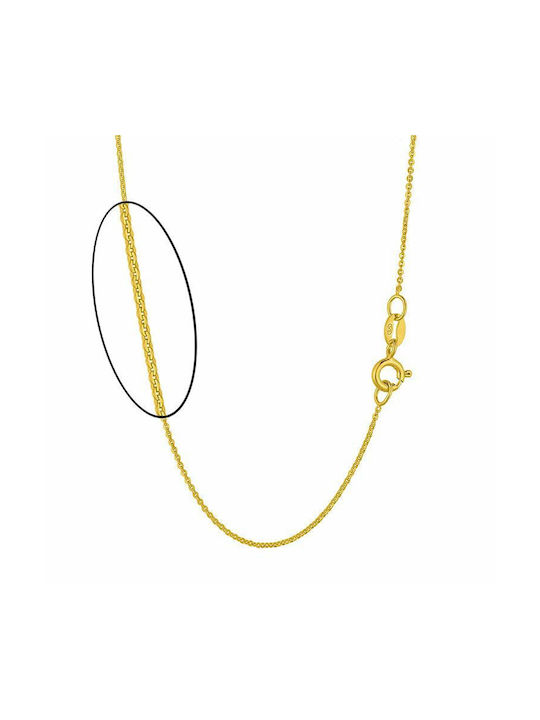 Amor Amor Silver Chain Neck Gold-Plated Thin Thickness 1mm and Length 45cm