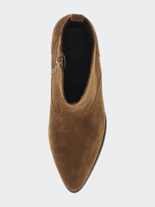 Leder Stiefeletten Damen Braun