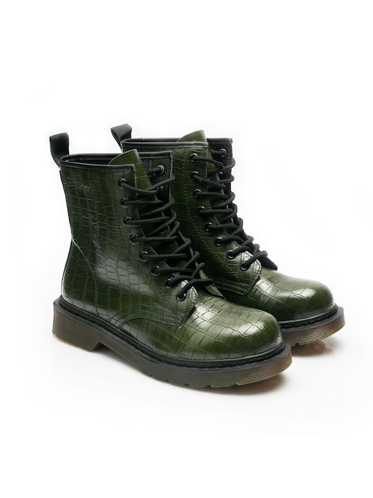 Malesa Women's Combat Boots Green