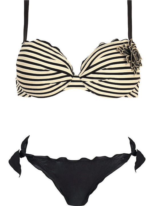 Set Bikini Push Up Brazil Cu Dungi