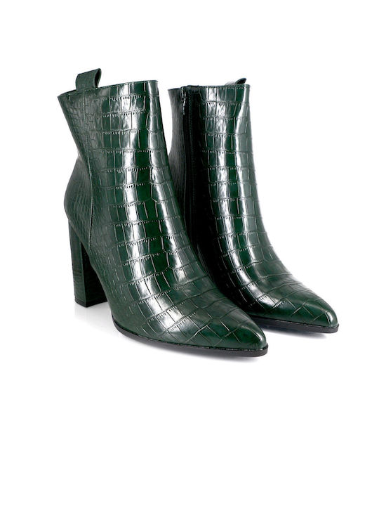 Malesa Women's Patent Leather Boots Green