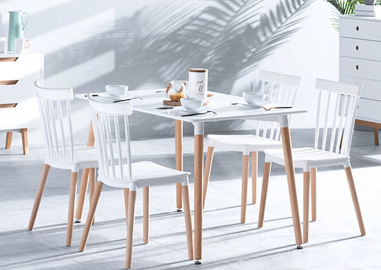 Fiorino Table Kitchen Wooden White 120x80x74cm