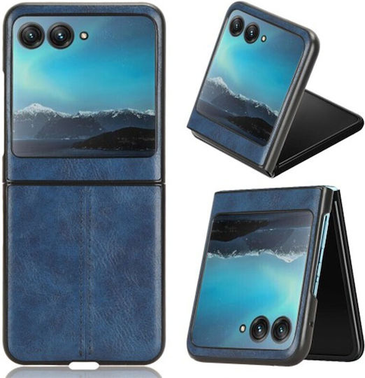 Shell Stitching Back Cover Δερμάτινο / Πλαστικό Μπλε (Razr 40 Ultra)