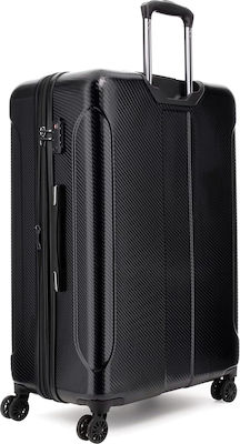 Guess Lustre2 Large Travel Suitcase Hard Black with 4 Wheels Height 69.8cm