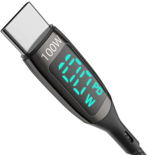 BlitzWolf BW-TC23 Geflochtenes USB 2.0 Kabel USB-C männlich - USB-C 100W PD Schwarz 1,8m