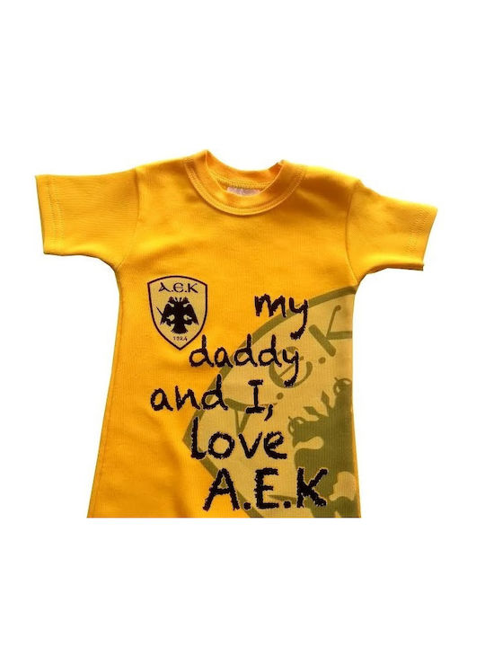 AEK Baby Bodysuit Set Short-Sleeved Yellow