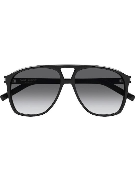 Ysl Dune Men's Sunglasses with Black Plastic Frame and Black Gradient Lens SL596 006