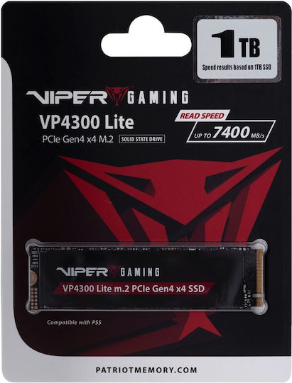 Patriot VP4300 Lite SSD 1TB τύπου M.2 με σύνδεση PCI Express 4.0 (PS5 Compatible) VP4300L1TBM28H