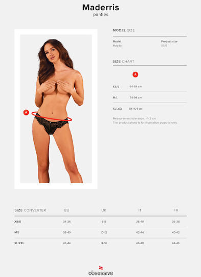 Obsessive Maderris Frauen Sexy Slip Schwarz