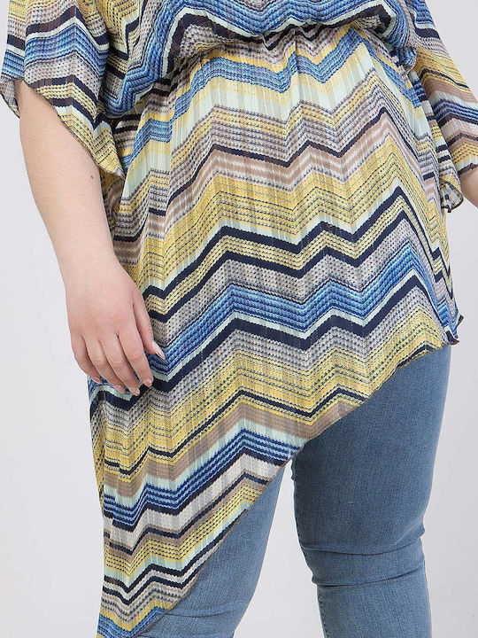 Honey Summer Tunic with 3/4 Sleeve Multicolour