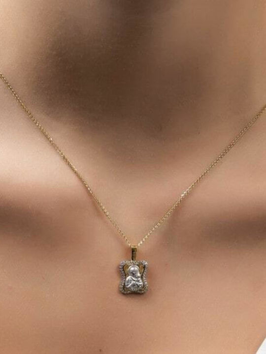 Eforo Pendant Kids Talisman with Jesus Christ made of Gold 14K PA11400158