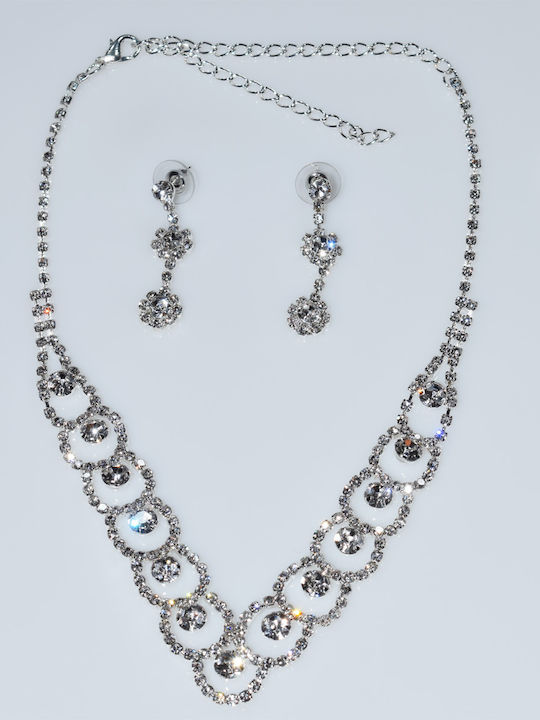 Bizoutaki Set with Necklace & Earrings from Brass