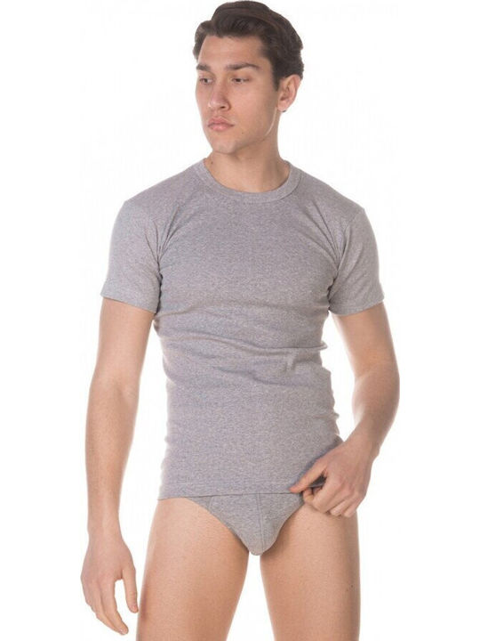 Men's Undershirt Short-sleeved in Gray Color