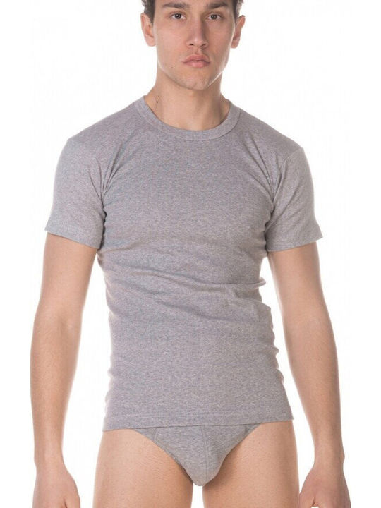 Men's Undershirt Short-sleeved in Gray Color