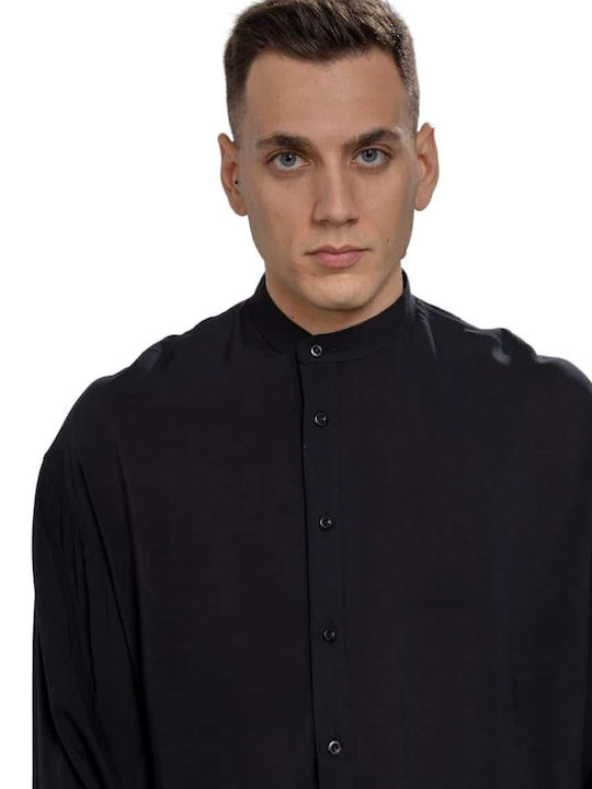 Stefan Fashion Men's Shirt Long Sleeve Black