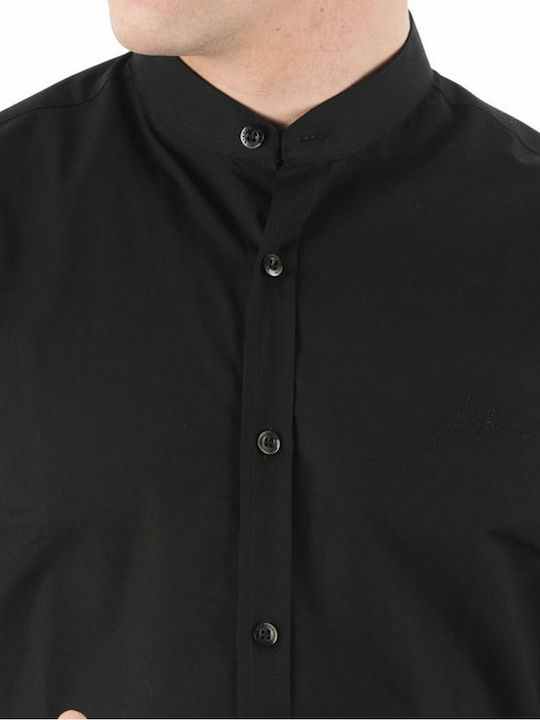 Stefan Fashion Men's Shirt Long Sleeve Cotton Black