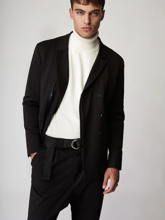 Men's Summer Suit Jacket Slim Fit Black
