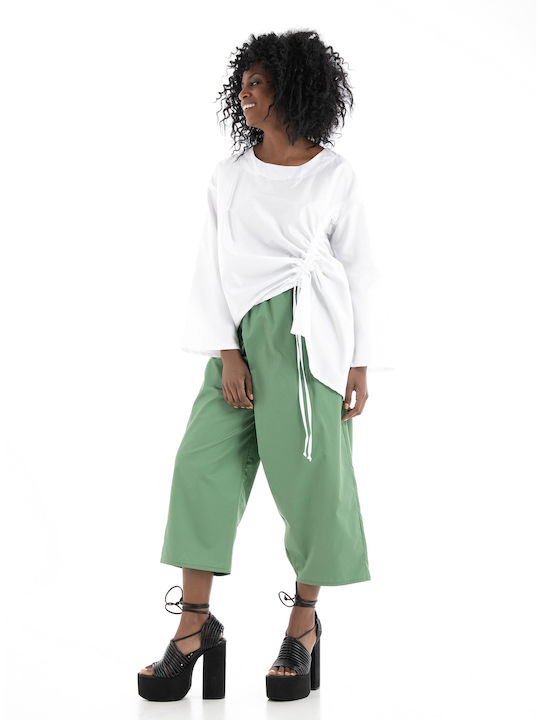 Collectiva Noir Women's Fabric Trousers Green