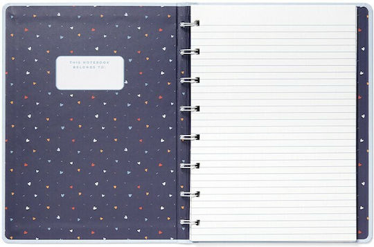 Filofax REFILLABLE TOGETHER Σημειωματάριο A5 56 Φύλλων με Λευκές Σελίδες με Λάστιχο Μπλε