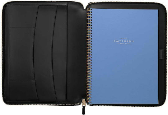 Smythson Σημειωματάριο Α4 Ριγέ Μαύρο
